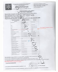 Certificate of Analysis